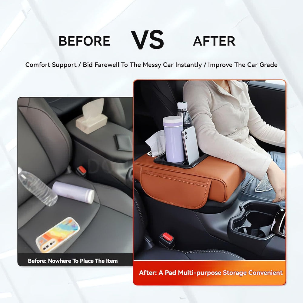 ⚡Transform Your Drive with the 4-in-1 Multi-Functional Car Armrest Organizer
