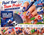 ⚽ Game Day Soccer Nail Art Pens | Paint Team Colors In Seconds