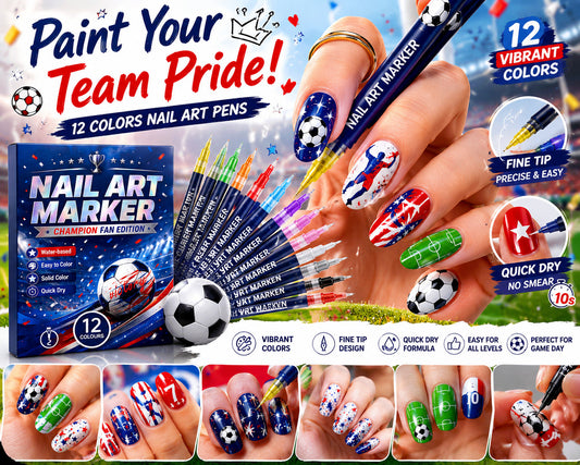 ⚽ Game Day Soccer Nail Art Pens | Paint Team Colors In Seconds
