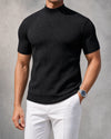 Ribbed Mock-Neck Tee