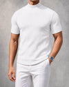 Ribbed Mock-Neck Tee
