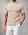 Ribbed Mock-Neck Tee