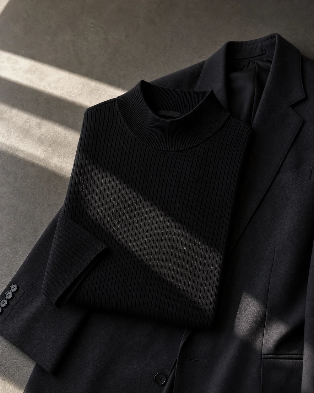 Ribbed Mock-Neck Tee