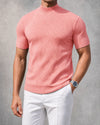Ribbed Mock-Neck Tee