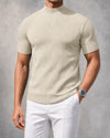 Ribbed Mock-Neck Tee
