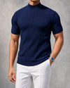 Ribbed Mock-Neck Tee