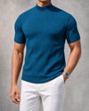 Ribbed Mock-Neck Tee