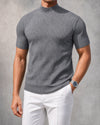Ribbed Mock-Neck Tee