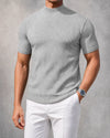 Ribbed Mock-Neck Tee