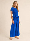 Smocked Peplum Two Piece Set