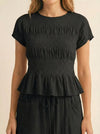 Smocked Peplum Two Piece Set