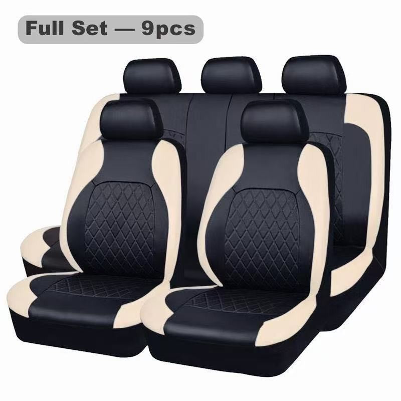 ⏳Time-Limited Special⏰9-Piece Universal Fit Leather Car Seat Cover Set