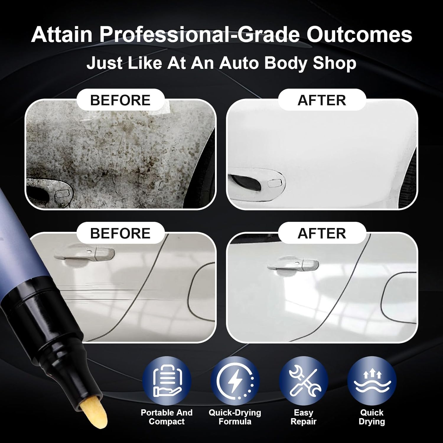 🔥Final 3 Day: 60%OFF🖊️Magic Car Scratch Removal Pen, Car Paint Scratches Quick Repair for All Car Colors