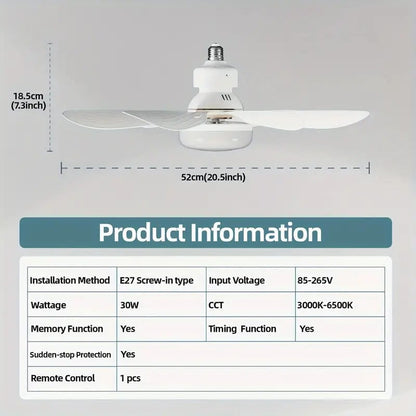 🏆LAST DAY SALE 50% OFF🔥 40W LED Ceiling Fan Light – 20.5” Ultra-Quiet with Remote 🎯 | E27 + FREE B22 Adapter 🔌 | For Bedroom 😴, Kitchen 👩‍🍳 & Garage 🛠️ – UK Ready! 🇬🇧